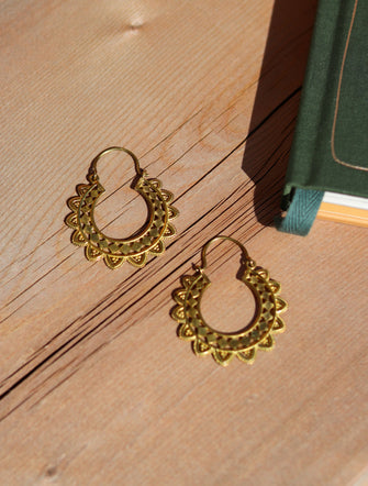 'Bindu' Tribal Brass Earrings