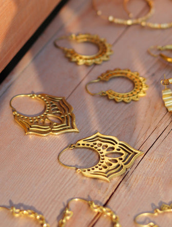 'Nirvana' Tribal Brass Earrings