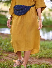 'Zikr' Handloom Cotton Kaftan Dress in Yellow